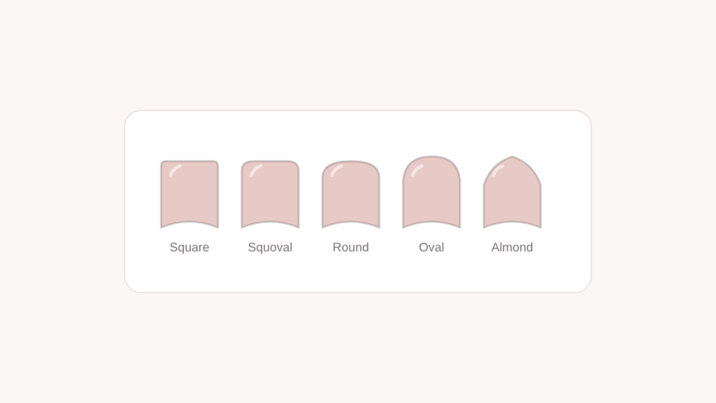 Illustration of short nails for: Best Nail Shape for Short Nails: Square, Squoval, Round, Oval or Almond?